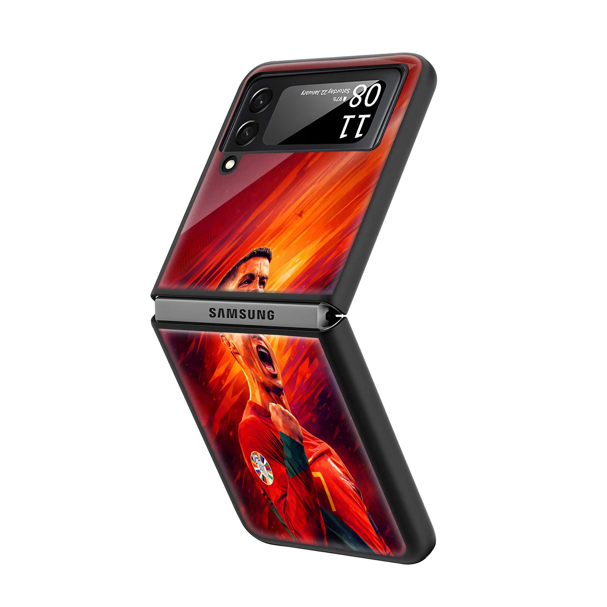 Inferno Ronaldo Samsung Z Flip Glass Case