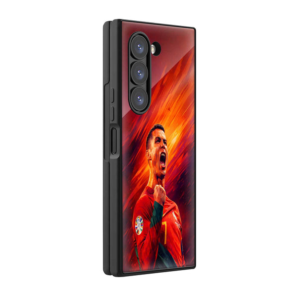 Inferno Ronaldo Samsung Z Fold Glass Case