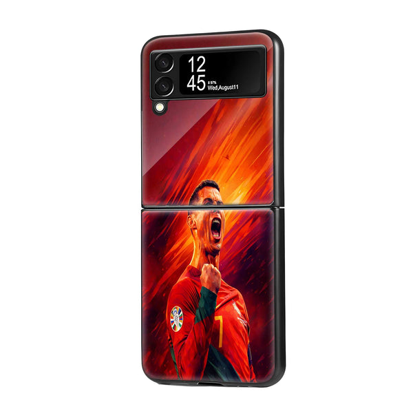 Inferno Ronaldo Samsung Z Flip Glass Case