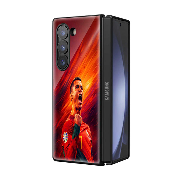 Inferno Ronaldo Samsung Z Fold Glass Case