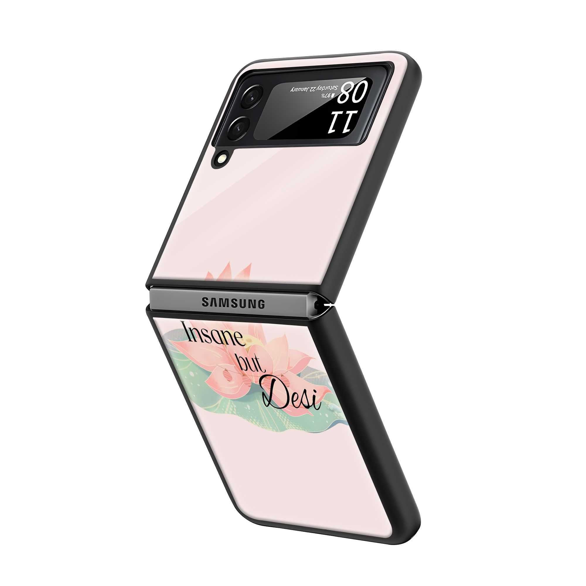 Insane But Desi Samsung Z Flip Glass Case