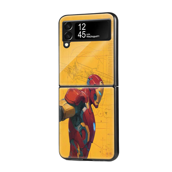 Iron Blueprint Desi Samsung Z Flip Glass Case