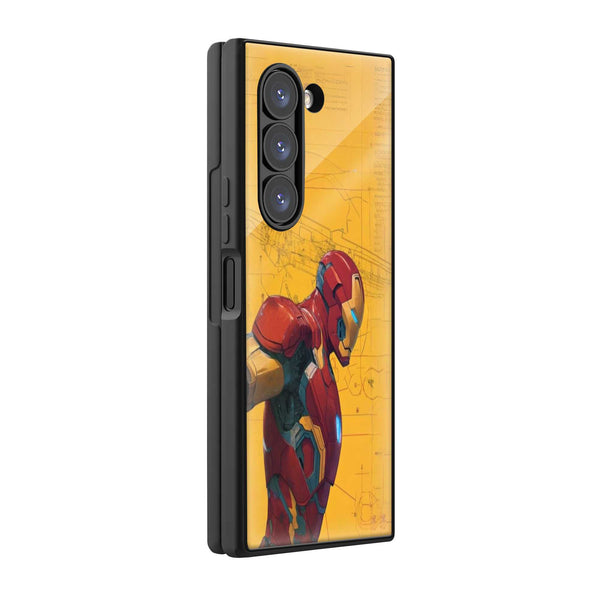 Iron Blueprint Samsung Z Fold Glass Case