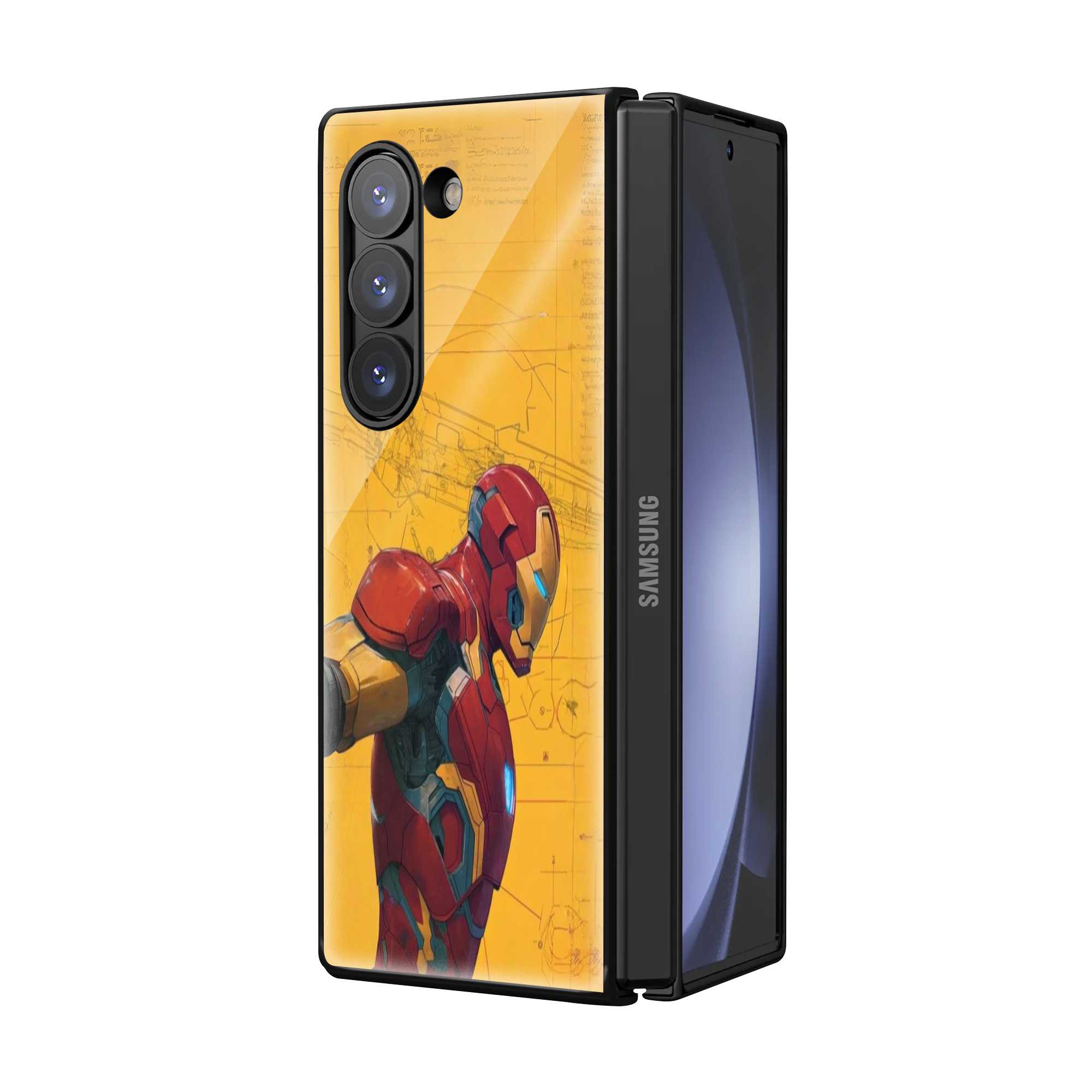 Iron Blueprint Samsung Z Fold Glass Case