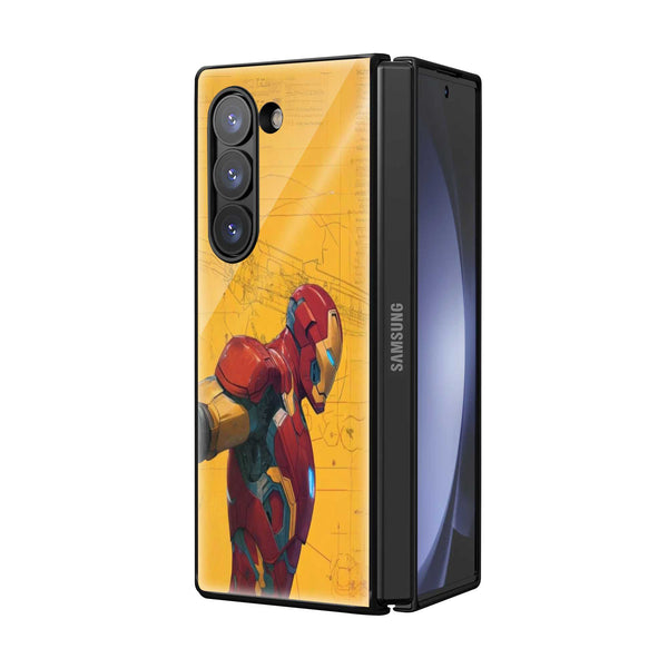 Iron Blueprint Samsung Z Fold Glass Case