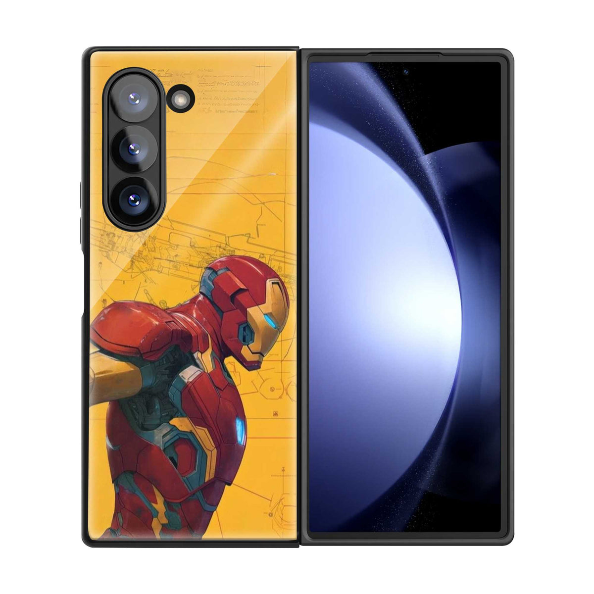 Iron Blueprint Samsung Z Fold Glass Case