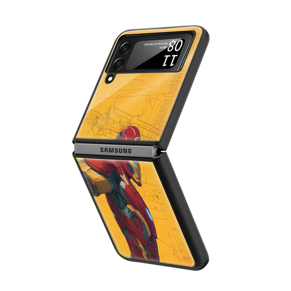 Iron Blueprint Desi Samsung Z Flip Glass Case