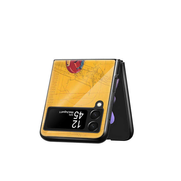 Iron Blueprint Desi Samsung Z Flip Glass Case