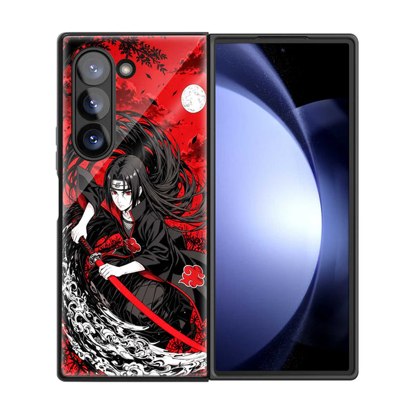 Itachi Crimson Shadow Samsung Z Fold Glass Case