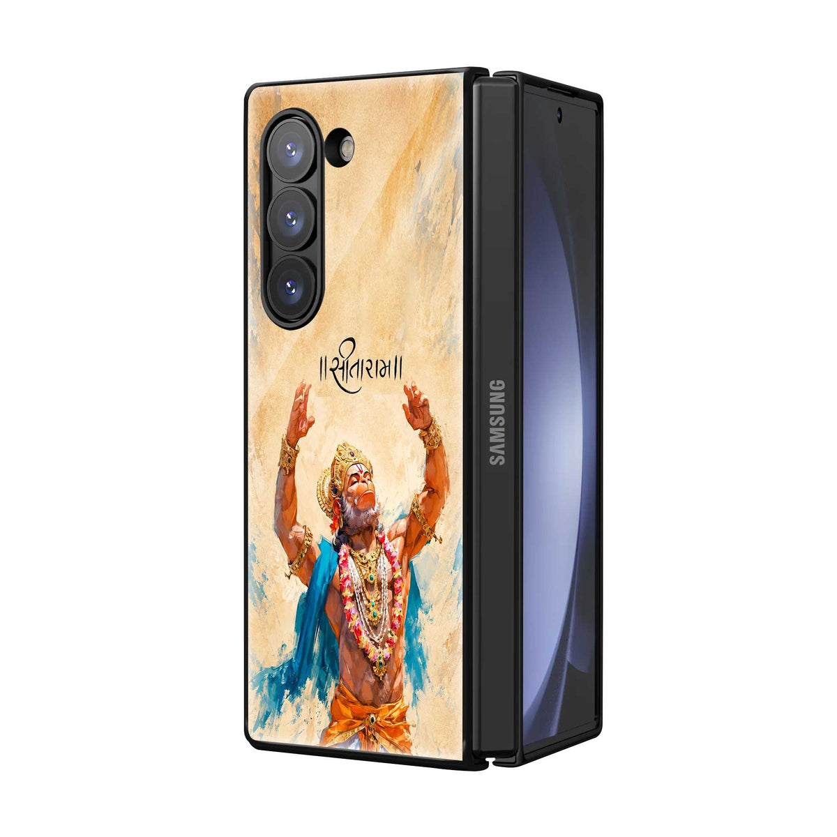 Jai Siya Ram Hanuman Samsung Z Fold Glass Case