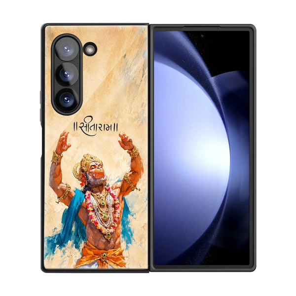 Jai Siya Ram Hanuman Samsung Z Fold Glass Case