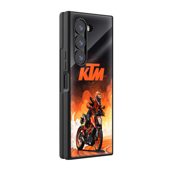 KTM Racer Samsung Z Fold Glass Case