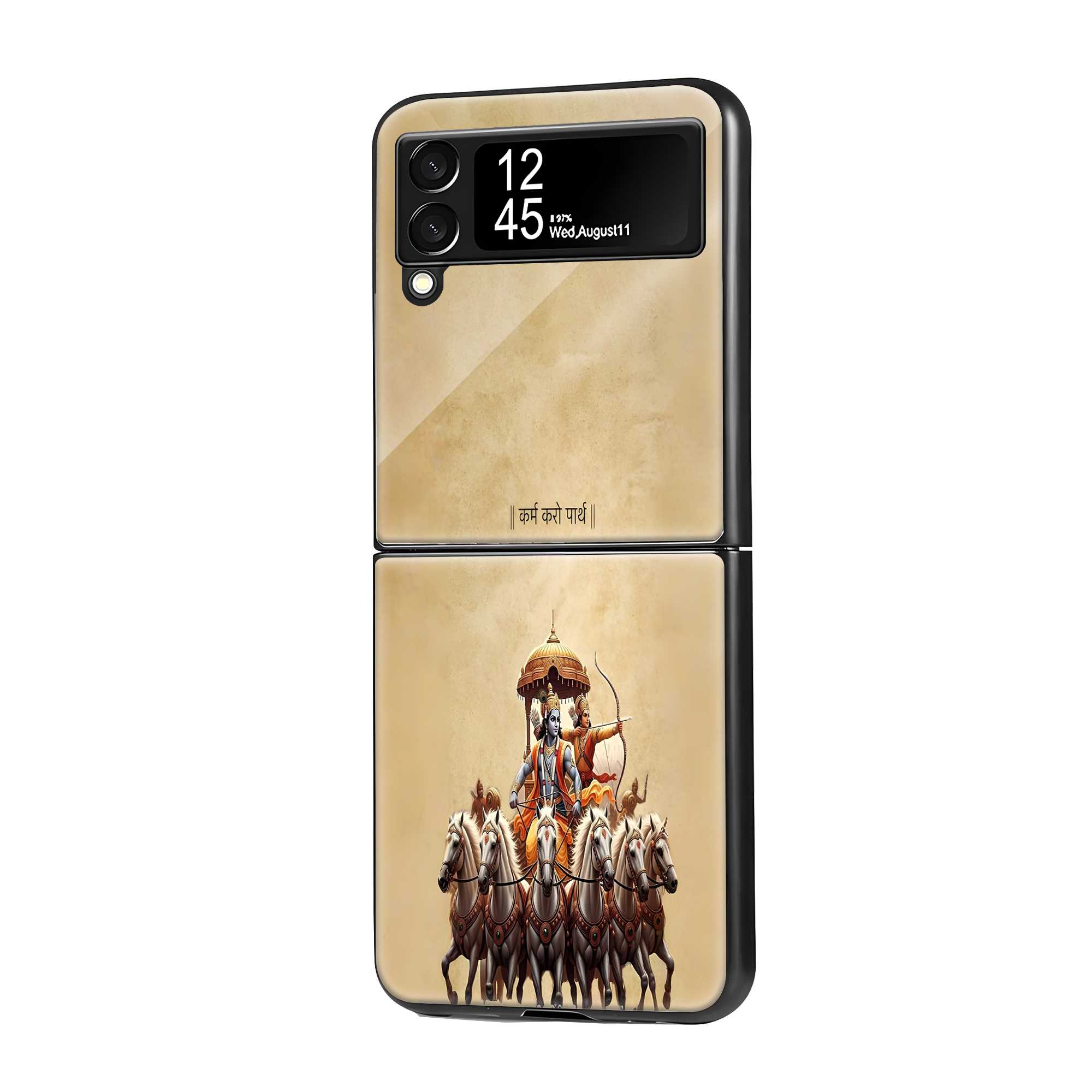 Karmayogi Samsung Z Flip Glass Case