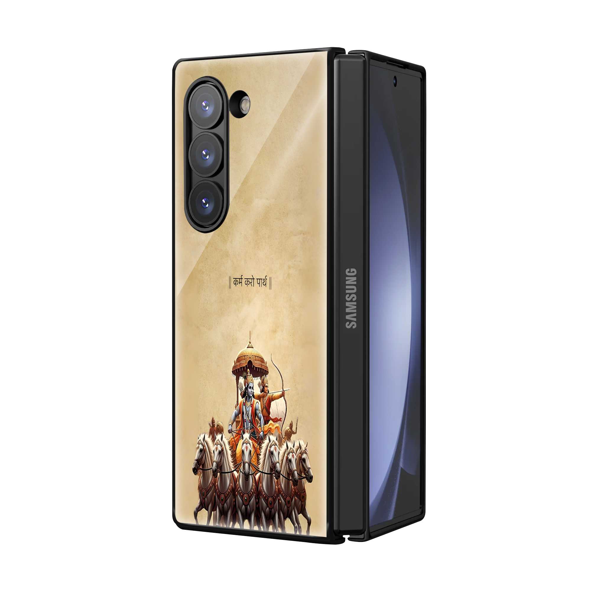 Karmayogi Samsung Z Fold Glass Case