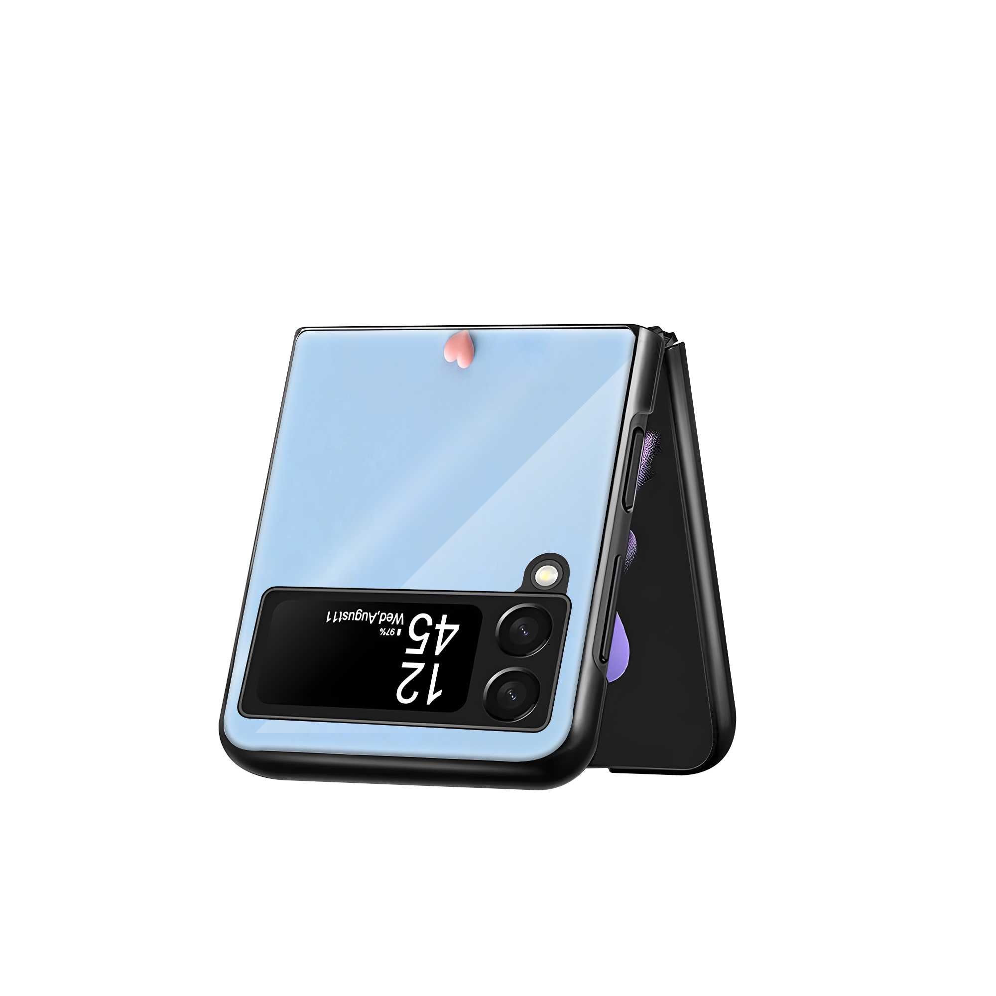 Kawaii Couple Samsung Z Flip Glass Case
