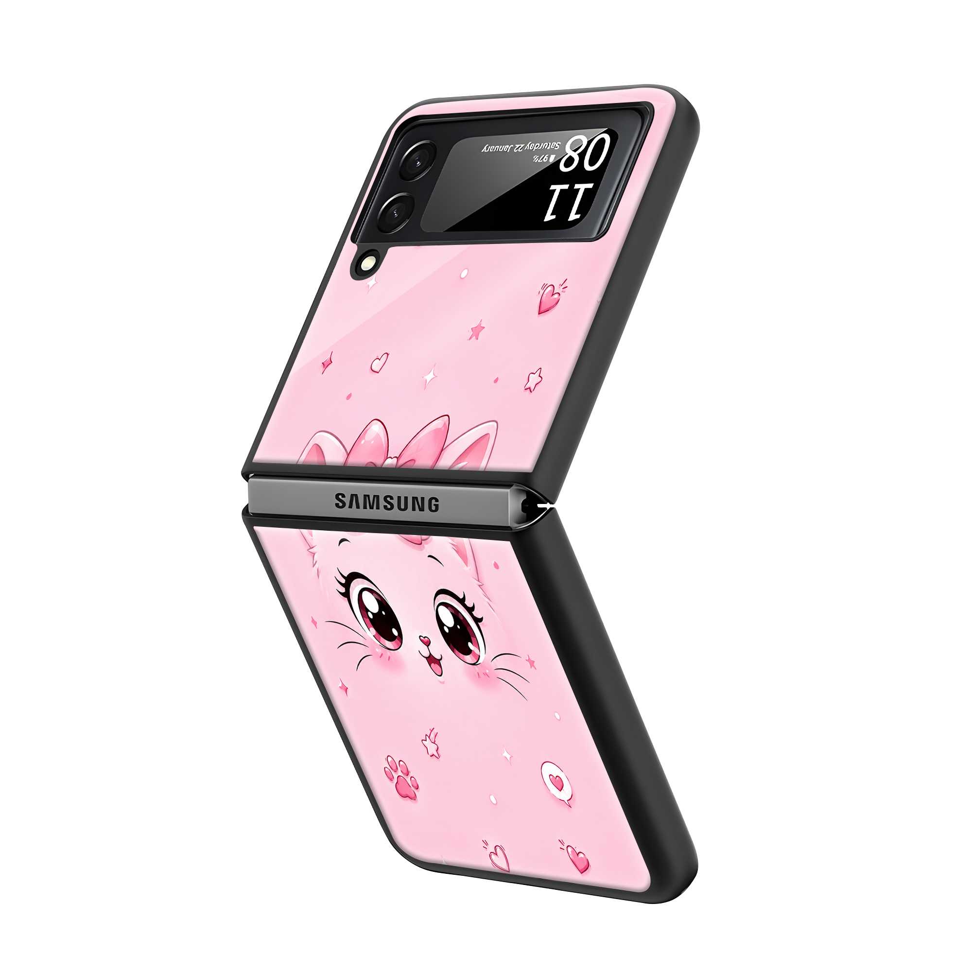 Kitty Blush Samsung Z Flip Glass Case Secondary image