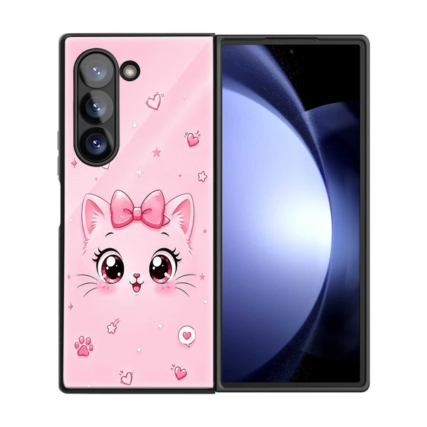 Kitty Blush Samsung Z Fold Glass Case