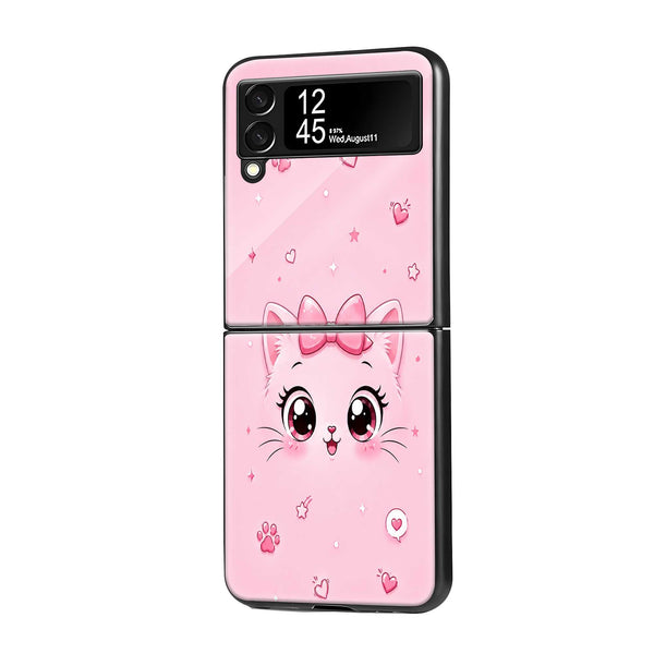 Kitty Blush Samsung Z Flip Glass Case