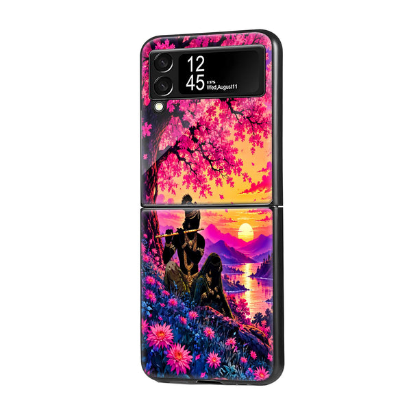 Krishna Eternal Blessings Samsung Z Flip Glass Case