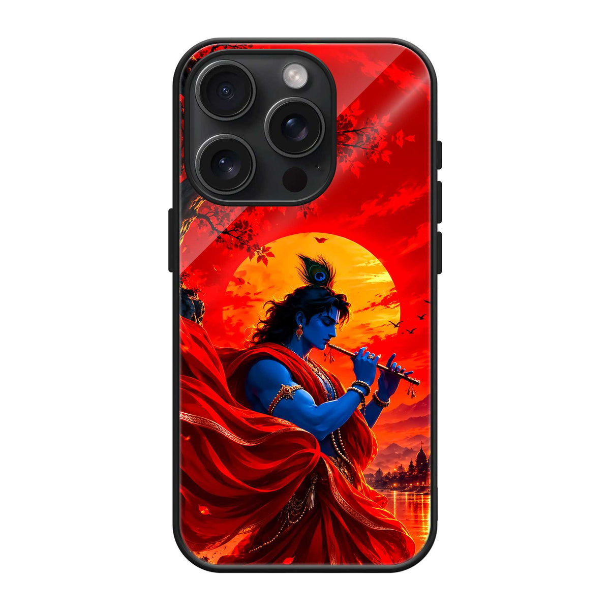 Krishna Crimson Melody Glass Case