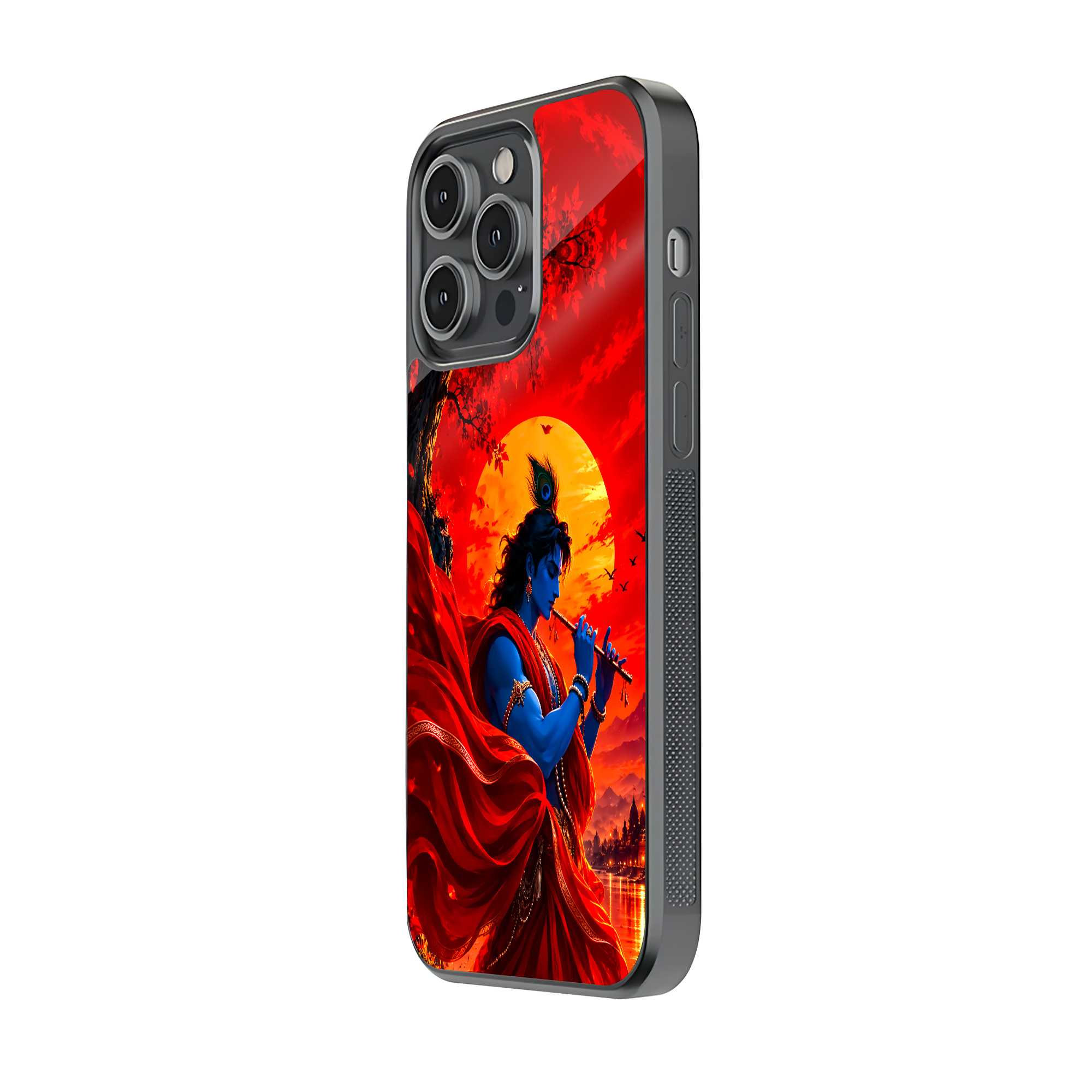 Krishna Crimson Melody Glass Case Secondary image