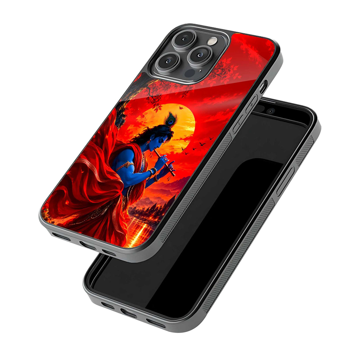 Krishna Crimson Melody Glass Case