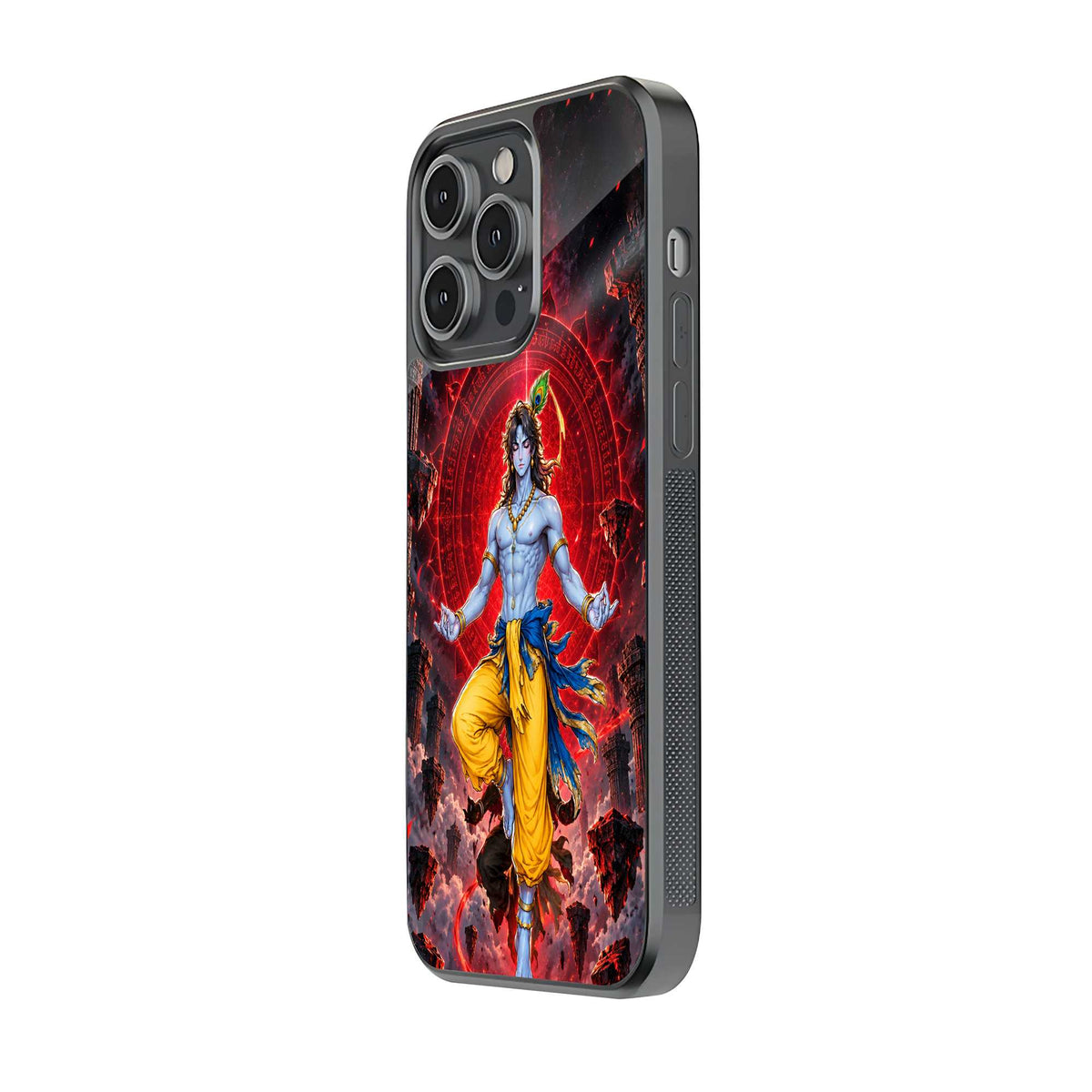 Krishna Divine Meditation Glass Case
