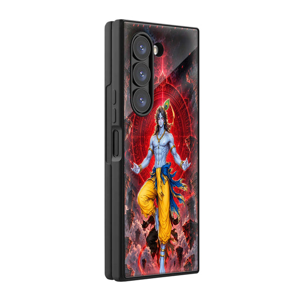 Krishna Divine Meditation Samsung Z Fold Glass Case