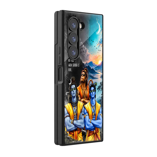 Krishna Divine Trio Samsung Z Fold Glass Case