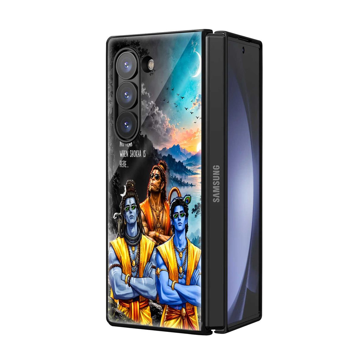 Krishna Divine Trio Samsung Z Fold Glass Case
