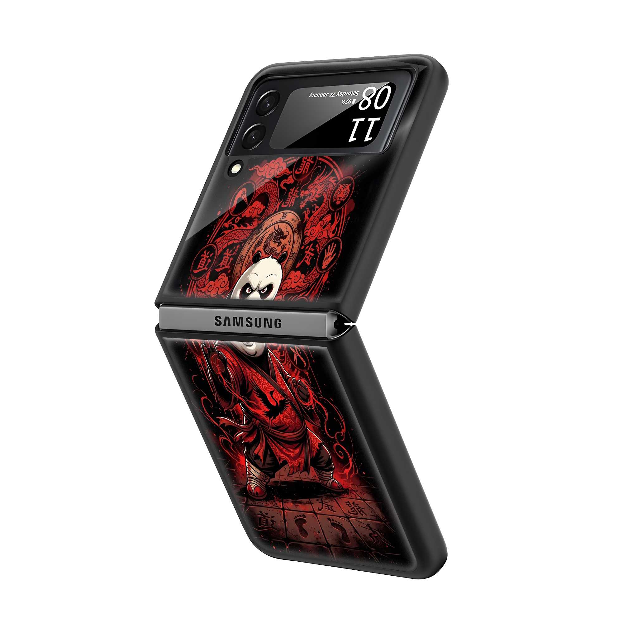 Kung Fu Panda Warrior Samsung Z Flip Glass Case