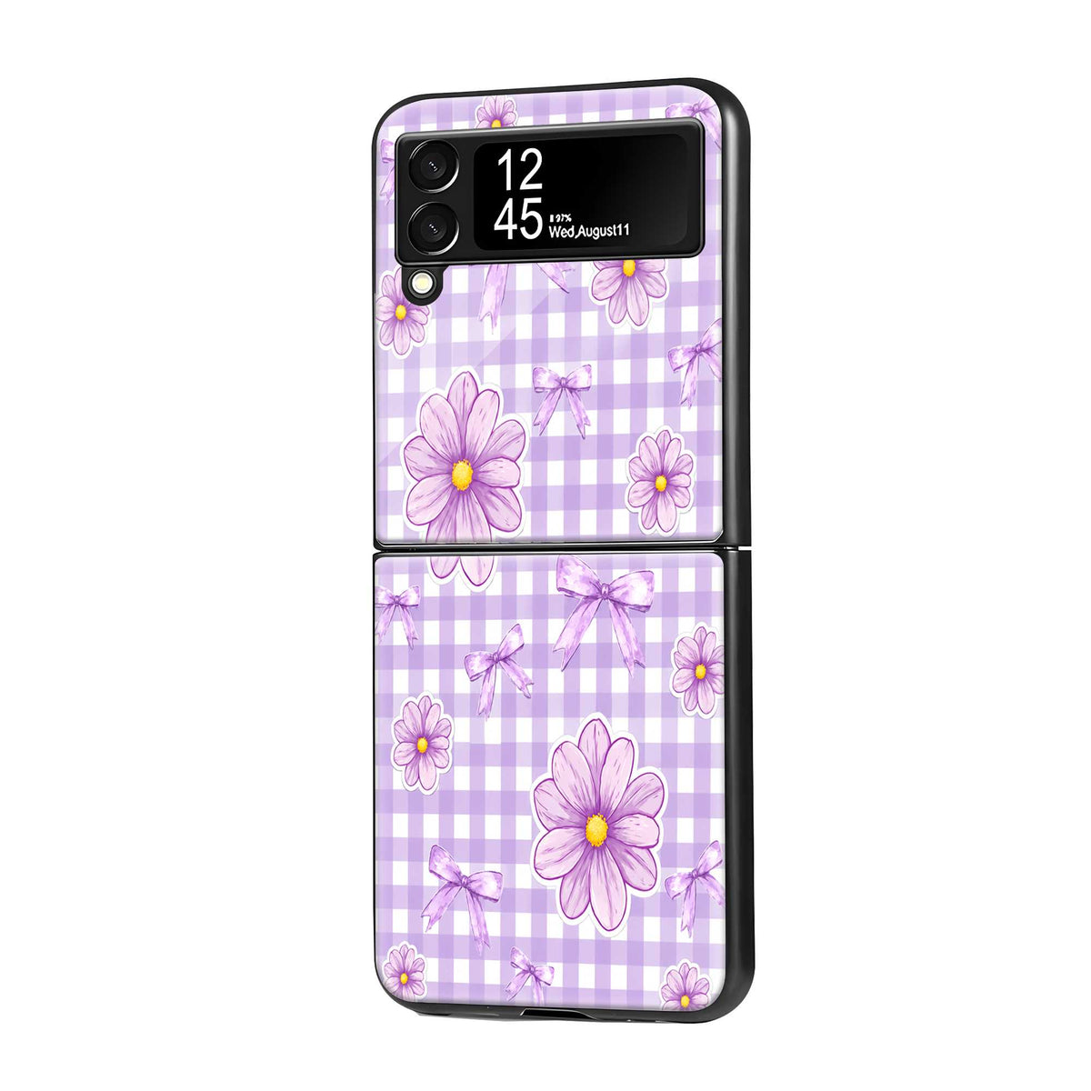 Lavender Bows Samsung Z Flip Glass Case