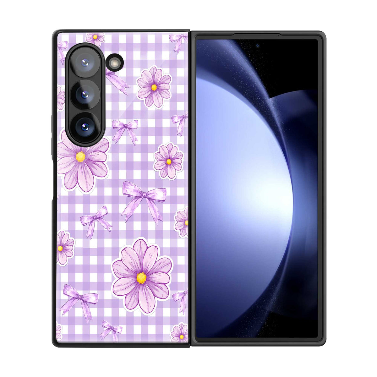 Lavender Bows Samsung Z Fold Glass Case