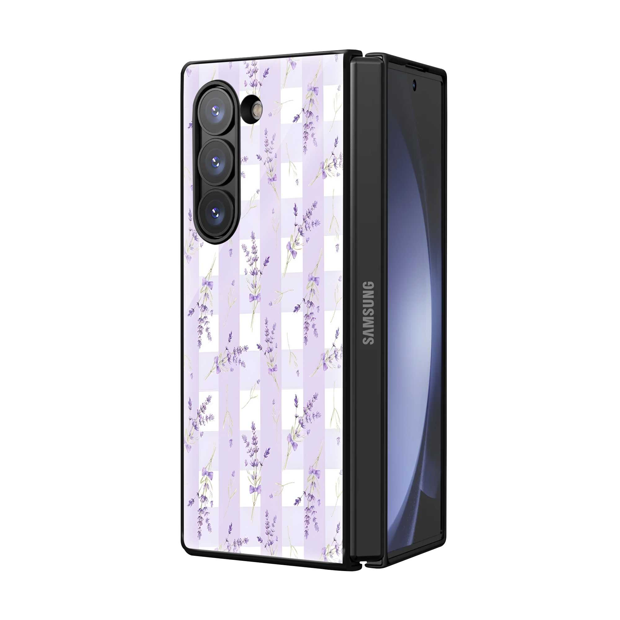 Lavender Charm Samsung Z Fold Glass Case