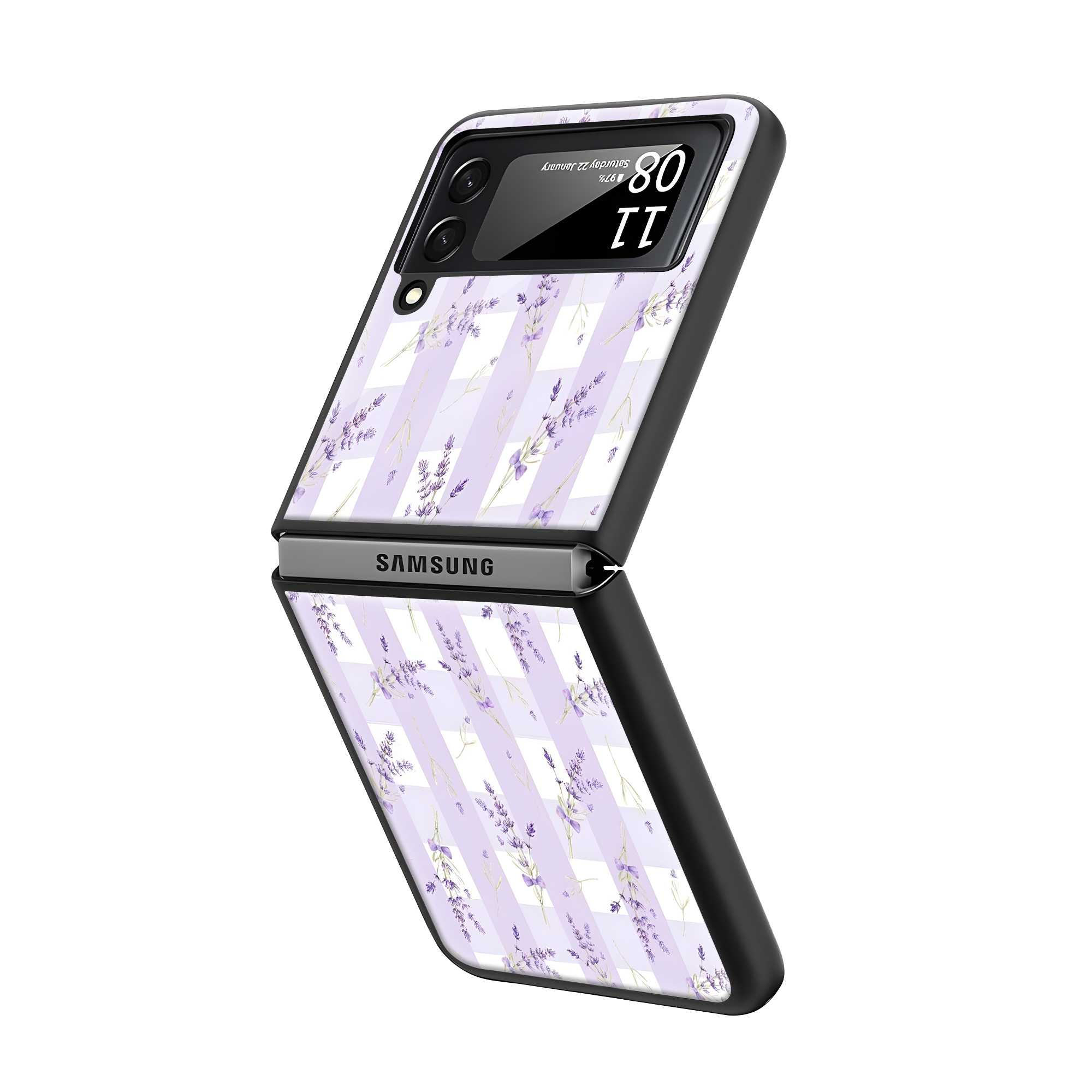 Lavender Charm Samsung Z Flip Glass Case