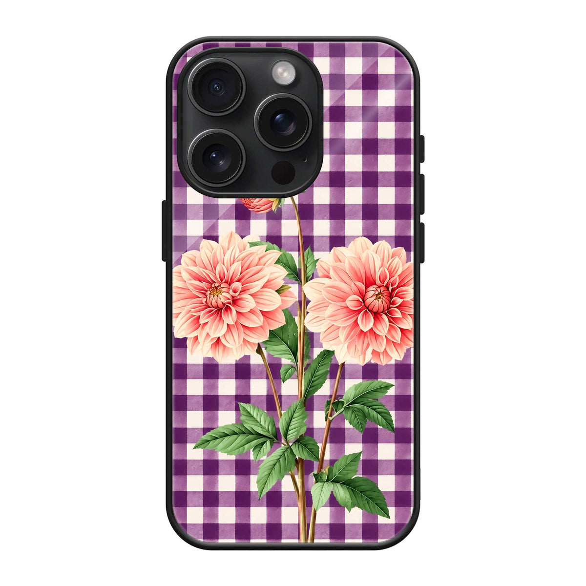Lavender Plaid Glass Case