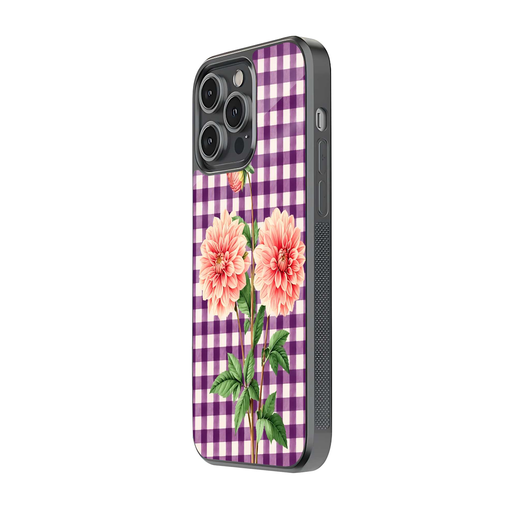 Lavender Plaid Glass Case Secondary image
