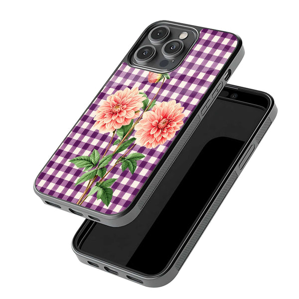 Lavender Plaid Glass Case