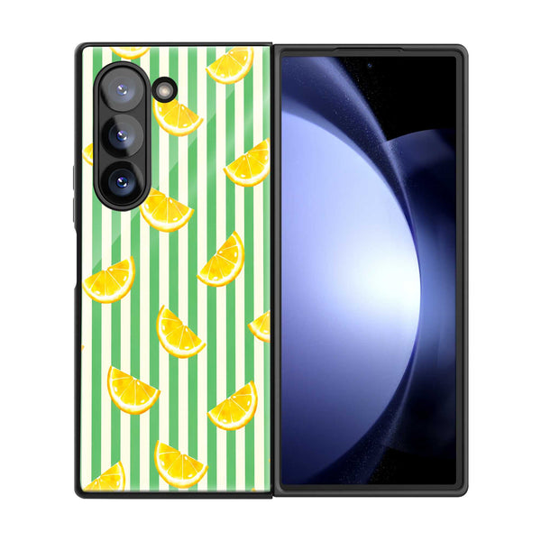 Lemon Stripe Samsung Z Fold Glass Case