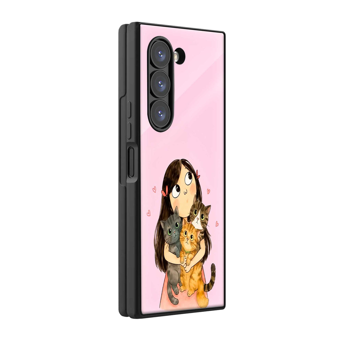 Little Cat Lover Samsung Z Fold Glass Case Main image