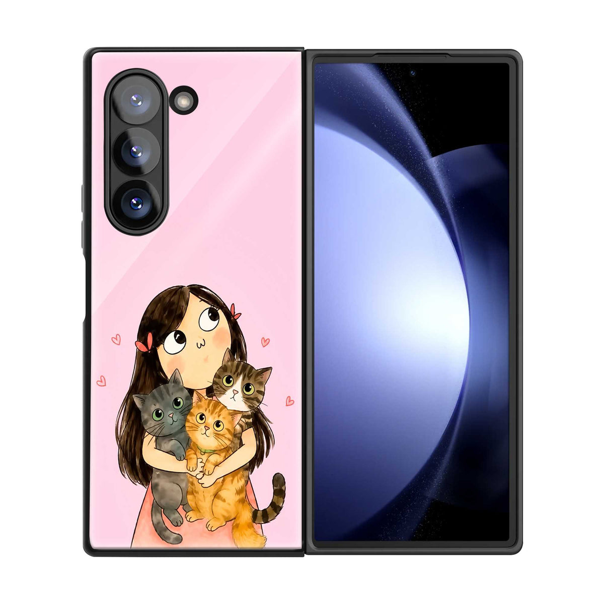 Little Cat Lover Samsung Z Fold Glass Case