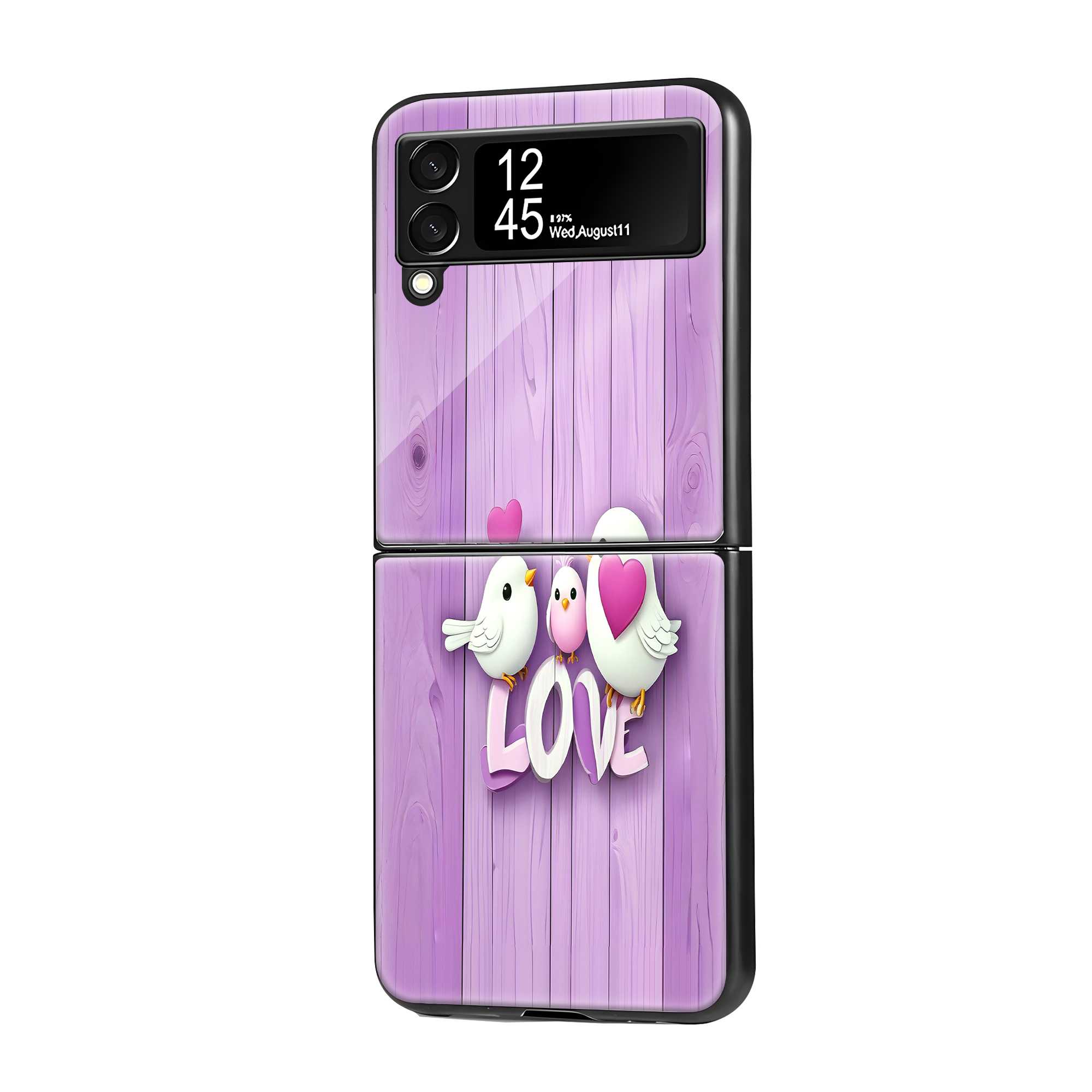 Lovebirds Nest Samsung Z Flip Glass Case
