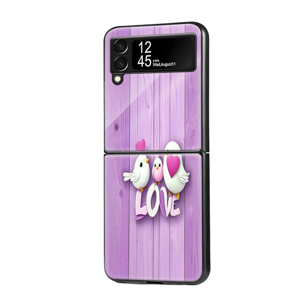 Lovebirds Nest Samsung Z Flip Glass Case