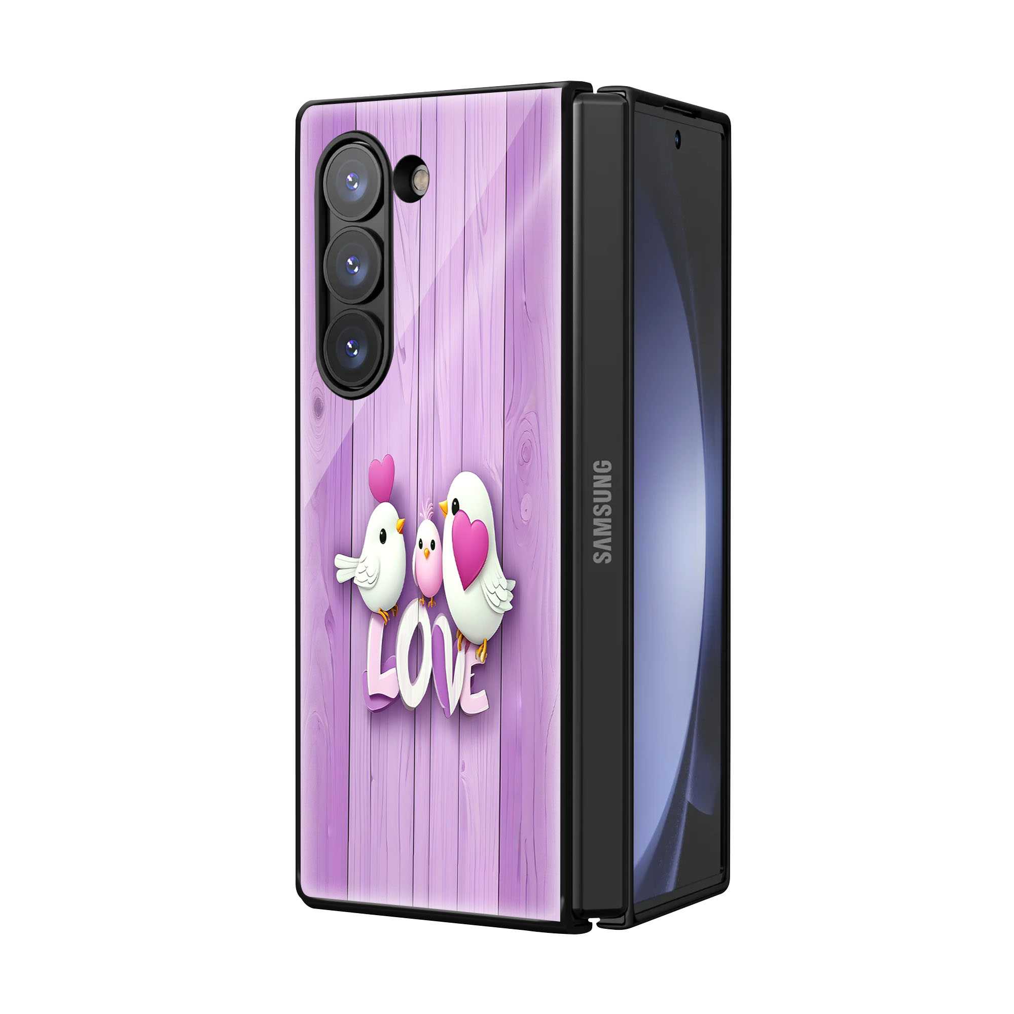 Lovebirds Nest Samsung Z Fold Glass Case