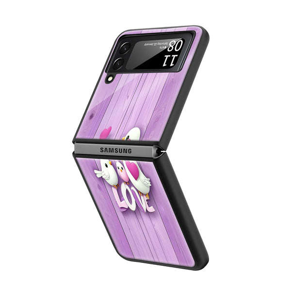 Lovebirds Nest Samsung Z Flip Glass Case