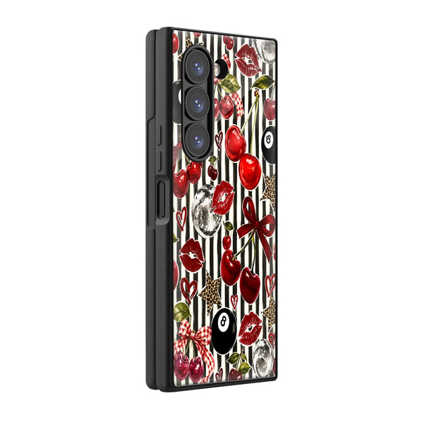 Lucky Cherry Samsung Z Fold Glass Case