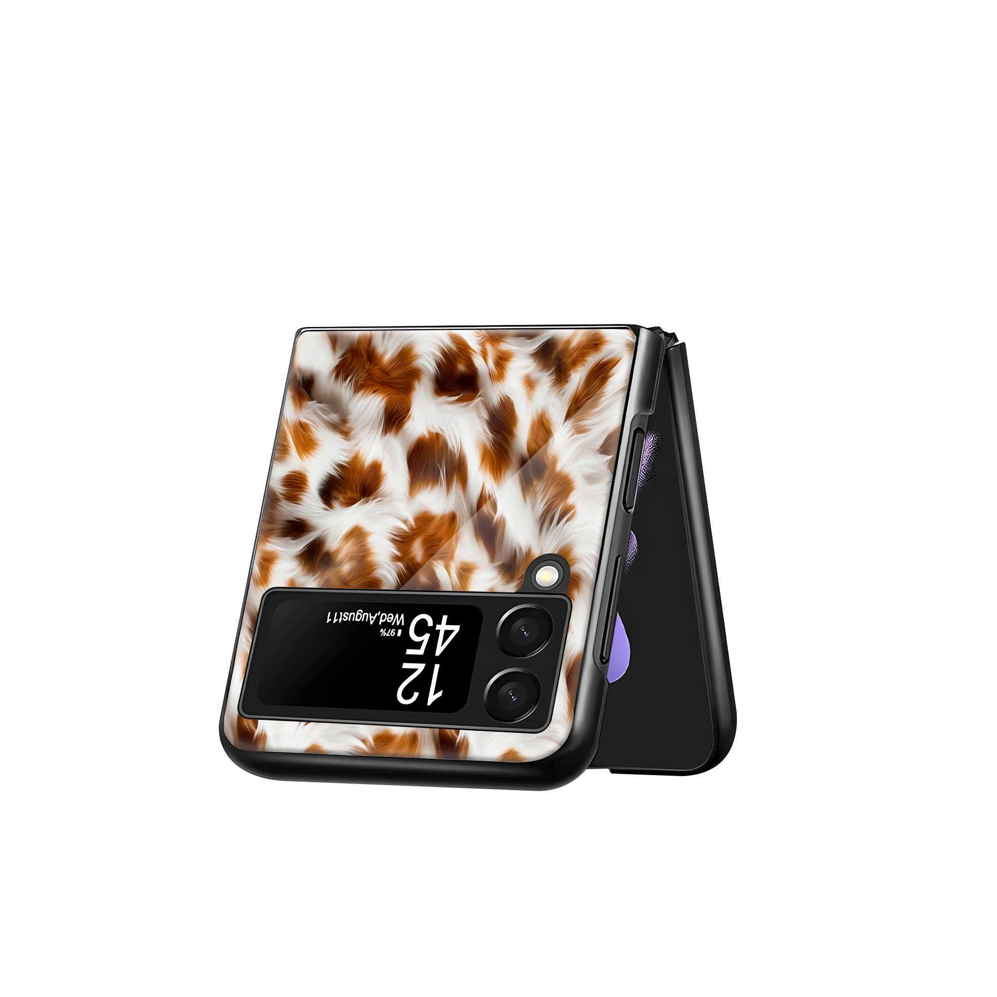 Luxe Fur Samsung Z Flip Glass Case