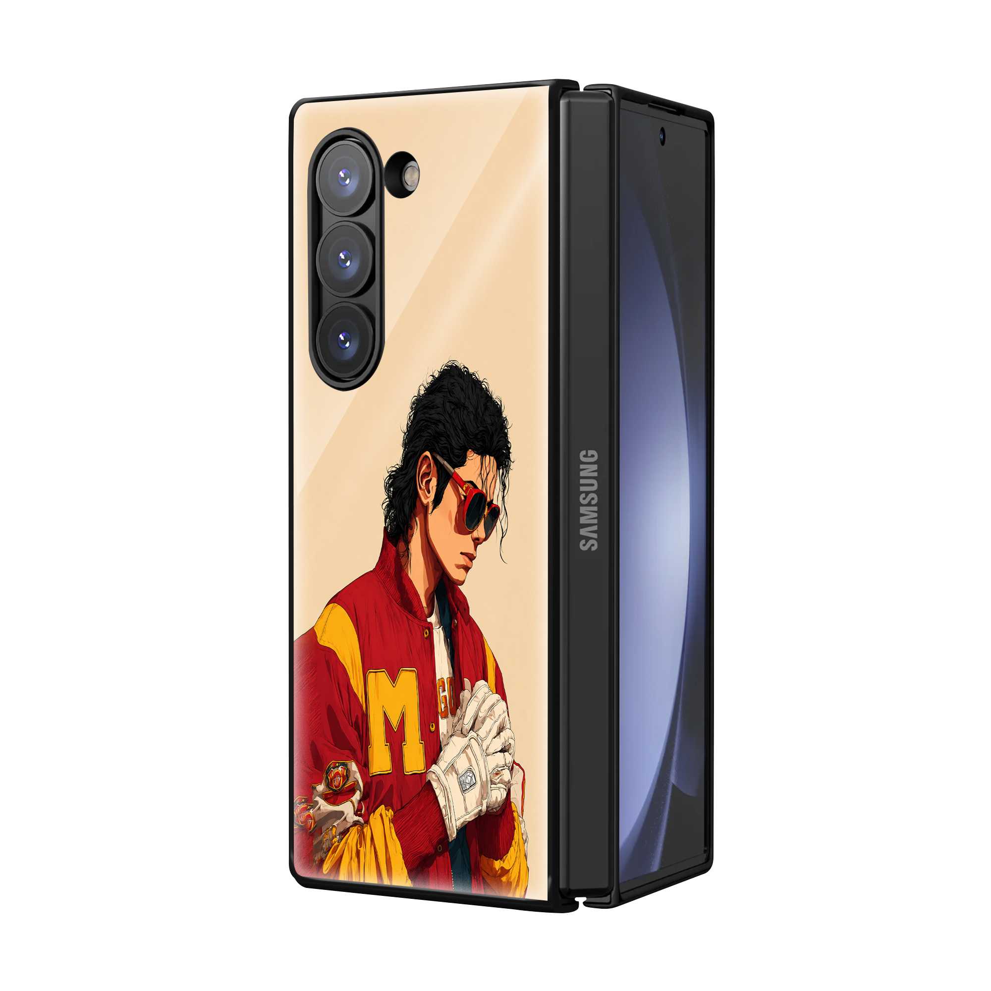 MJ Thriller Samsung Z Fold Glass Case
