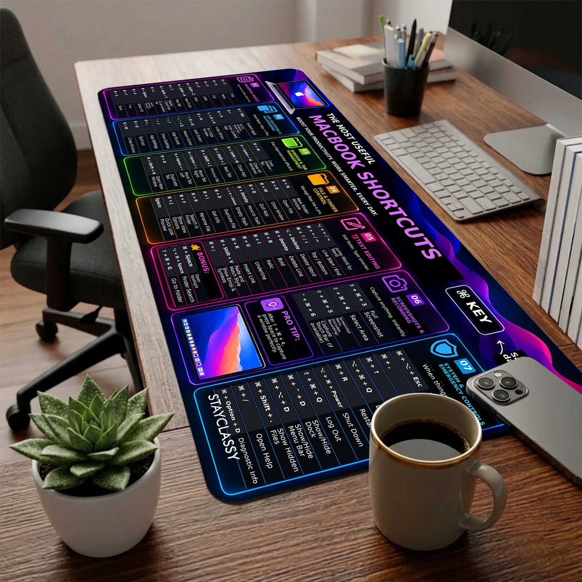 MacBook Shortcut Master Desk Mat