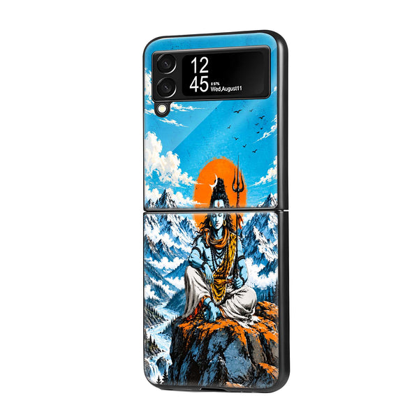 Mahadev Divine Aura Samsung Z Flip Glass Case